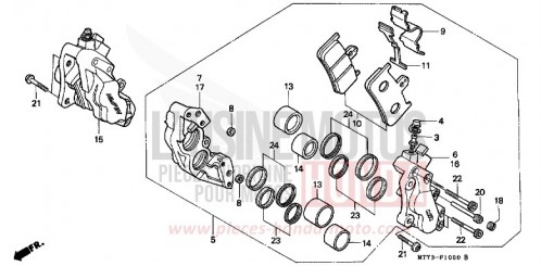 FRONT BRAKE CALIPER NR750N de 1992